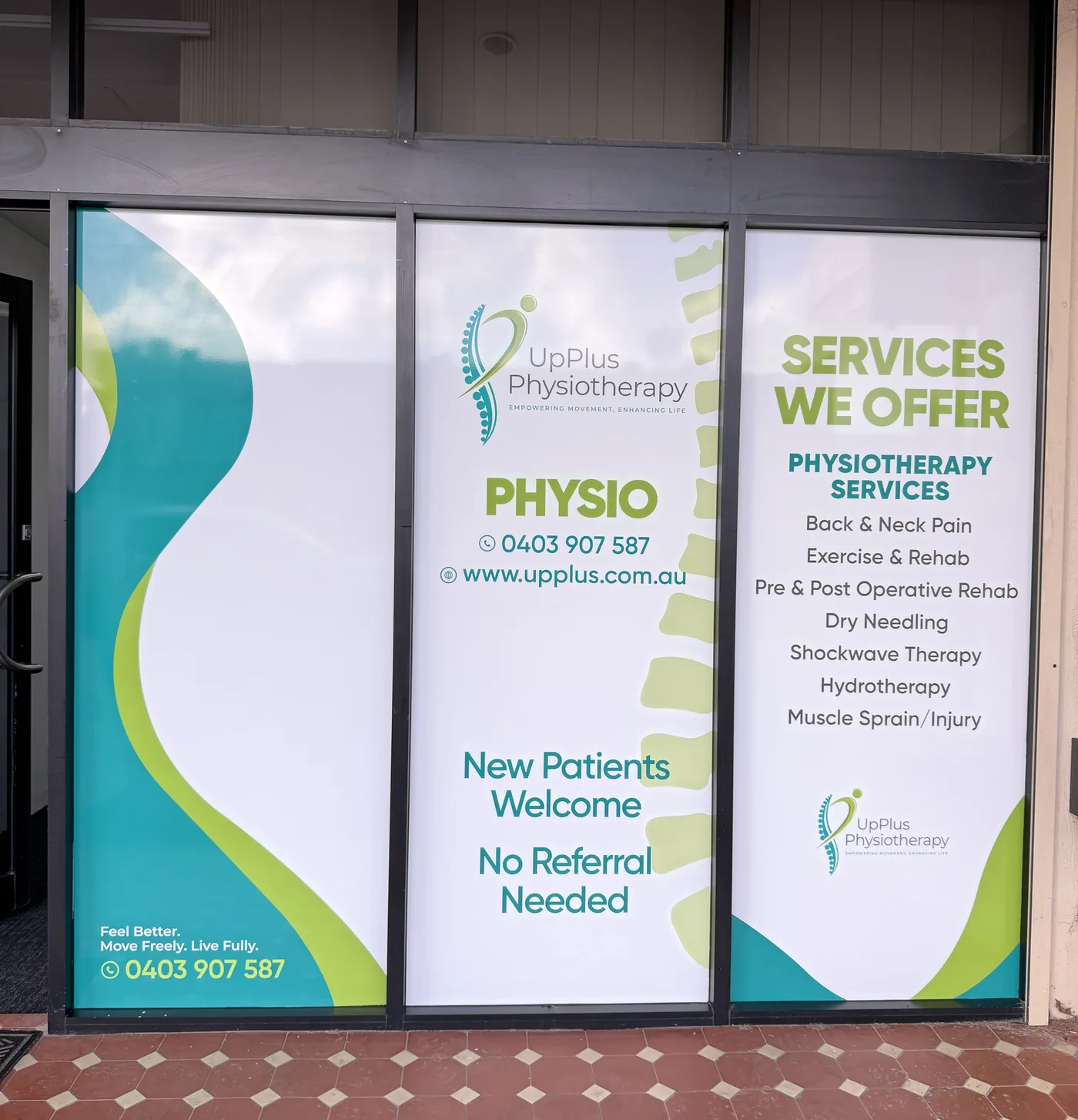 UpPlus Physiotherapy clinic entrance at Seaton, SA